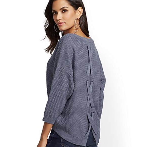 lace up back sweater